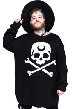 2 The Bone Knit Sweater [PLUS] -Killstar Store 2 THE BONE KNIT SWEATER PLUS MEN C