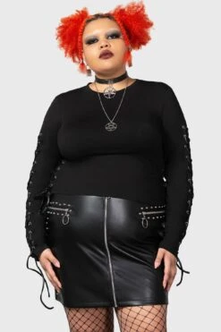 Agnetha Lace Up Top [PLUS] -Killstar Store AGNETHA LACE TOP PLUS W E