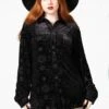Alchemight Burnout Button-Up Shirt 2 Alchemight Burnout Button-Up Shirt -Killstar Store ALCHEMIGHT BURNOUT BUTTON UP SHIRT W B