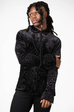 Alchemight Burnout Button-Up Shirt -Killstar Store ALCHEMIGHT BURNOUT SHIRT M D