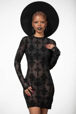 Alter Mesh Bodycon Dress -Killstar Store ALTER MESH BODYCON DRESS W D