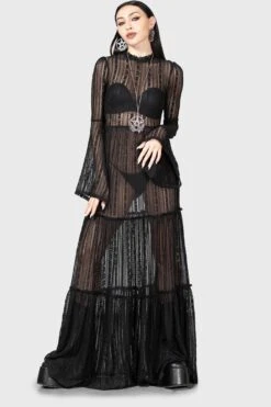 Amanita's Sorrow Maxi Dress [B] -Killstar Store AMANITAS SORROW MAXI DRESS BLACK W E