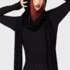 Ashen Hooded Scarf -Killstar Store ASHEN HOODED SCARF W B