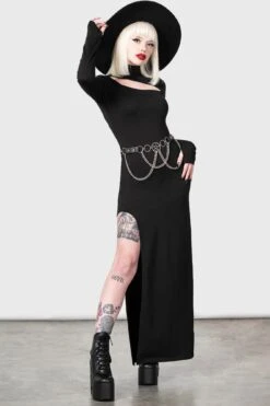 Astaroth Long Sleeve Dress -Killstar Store ASTAROTH LONG SLEEVE DRESS W D
