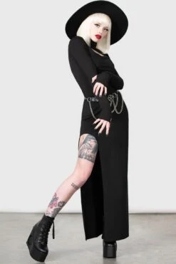 Astaroth Long Sleeve Dress -Killstar Store ASTAROTH LONG SLEEVE DRESS W F