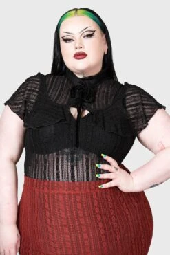 Atala's Night Lace Top [PLUS] -Killstar Store ATALAS NIGHT TOP PLUS W E