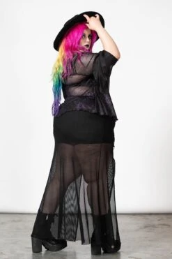 Astromancy Mesh Long Sleeve Top [PLUS] -Killstar Store ATROMANCY MESH LONG SLEEVED TOP PLUS W E