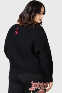 Babalon Knit Sweater [PLUS] -Killstar Store BABALON KNIT SWEATER PLUS W E