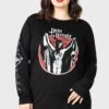 Baphomette Long Sleeve Top [PLUS] -Killstar Store BAPHOMETTE LONG SLEEVE TOP PLUS W B