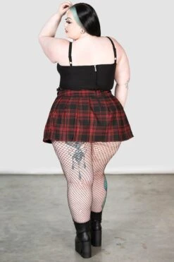 Bat Girl Skirt [TARTAN] [PLUS] -Killstar Store BAT GIRL TARTAN SKIRT PLUS W F