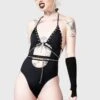 Black Hearted Swimsuit -Killstar Store BLACK HEARTED SWIMSUIT W B