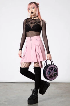 Blaire B*tch Mini Skirt [PASTEL PINK] -Killstar Store BLAIRE B TCH MINI SKIRT PASTEL PINK B