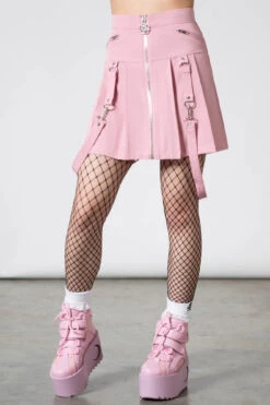 Blaire B*tch Mini Skirt [PASTEL PINK] -Killstar Store BLAIRE B TCH MINI SKIRT PASTEL PINK D