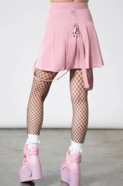 Blaire B*tch Mini Skirt [PASTEL PINK] -Killstar Store BLAIRE B TCH MINI SKIRT PASTEL PINK E