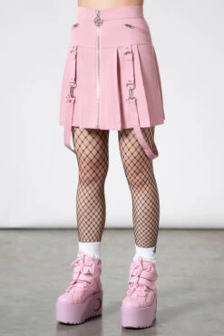 Blaire B*tch Mini Skirt [PASTEL PINK] -Killstar Store BLAIRE B TCH MINI SKIRT PASTEL PINK F