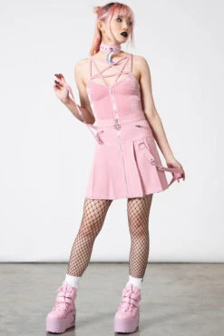 Blaire B*tch Mini Skirt [PASTEL PINK] -Killstar Store BLAIRE B TCH MINI SKIRT PASTEL PINK G