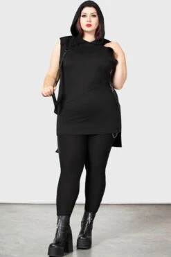 Blayze Hooded Vest [PLUS] -Killstar Store BLAYZE HOODED VEST PLUS W D