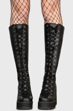 Bloodletting Knee-High Boots -Killstar Store BLOOD LETTING KNEE HIGH BOOTS W E 1
