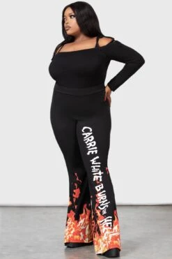 Carrie Bootcut Trousers [PLUS] -Killstar Store CARRIE BOOTCUT TROUSERES W PLUS D