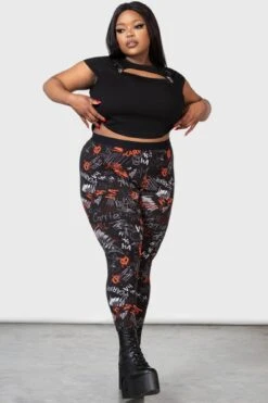 Carrie Leggings [PLUS] -Killstar Store CARRIE LEGGINGS W PLUS E