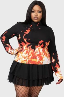 Carrie Long Sleeve Top [PLUS] -Killstar Store CARRIE TO THE PROM TOP W PLUS D