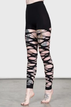 Carved Up Slashed Tights -Killstar Store CARVED UP SLASH TIGHTS D