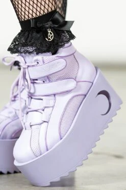 Crescent Night Platform Trainers [LILAC] -Killstar Store CRESCENT NIGHT PLATFORM TRAINERS LILAC W D