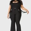 Cutout Bondage Trousers [PLUS] -Killstar Store CUT OUT BONDAGE TROUSERS PLUS W B