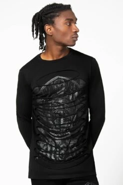 Cyrus Slashed Long Sleeve Top -Killstar Store CYRUS SLASHED LONG SLEEVE TOP M B