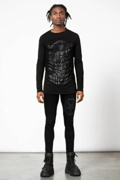 Cyrus Slashed Long Sleeve Top -Killstar Store CYRUS SLASHED LONG SLEEVE TOP M C