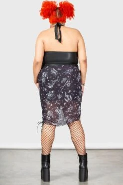 Dazed Skull Mini Skirt [PLUS] -Killstar Store DAZED SKULL MINI SKIRT PLUS W E