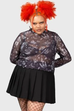 Dazed Skull Crop Top [PLUS] -Killstar Store DEAD SKULL CROP TOP PLUS W 4