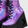 Diana Crescent Wedge Boots [PURPLE HOLOGRAPHIC] -Killstar Store DIANA CRESCENT WEDGE BOOTS PURPLE HOLOGRAPHIC W eb9699e6 4145 42ff b0ac a324a6eb5a3a