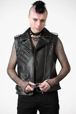Doom Leather Vest [FAUX LEATHER] -Killstar Store DOOM LEATHER VEST M C