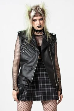 Doom Leather Vest [FAUX LEATHER] -Killstar Store DOOM LEATHER VEST W C