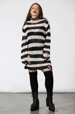 Emo Knit Sweater -Killstar Store EMO KNIT SWEATER W C