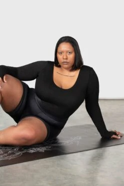 Flexi Demon Long Sleeve Leotard [PLUS] -Killstar Store FLEXI DEMON LONG SLEEVE LEOTARD PLUS W E