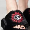Gloomy Daze Fur Slippers -Killstar Store GLOOMY DAZE FUR SLIPPERS W B