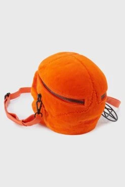Grave Digger Skull Handbag [ORANGE VELVET] -Killstar Store GraveDiggerSkullHandbag ORANGEVELVET B
