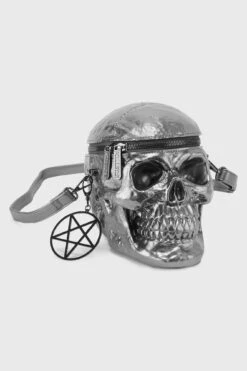Grave Digger Skull Handbag [GUNMETAL] -Killstar Store GravediggerBag GUNMETAL G
