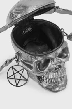 Grave Digger Skull Handbag [GUNMETAL] -Killstar Store GravediggerBag GUNMETAL I