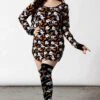 Haunted Pumpkin Lounge Dress -Killstar Store HAUNTED PUMPKIN SLEEP DRESS B