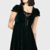 Heather Babydoll Dress [EMERALD] -Killstar Store HEATHER BABYDOLL DRESS EMERALD W B