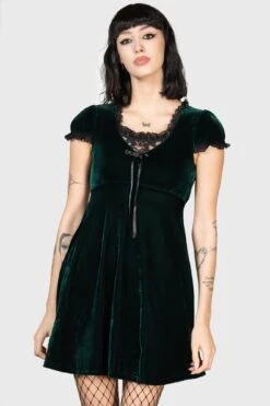 Heather Babydoll Dress [EMERALD] -Killstar Store HEATHER BABYDOLL DRESS EMERALD W E