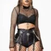 Hellia Fishnet Top -Killstar Store HELLIA FISHNET TOP W B
