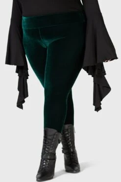 Hematite Leggings [EMERALD] [PLUS] -Killstar Store HEMATITE LEGGINGS GREEN PLUS W C