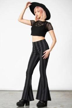 Inferno Room Flares [GREY STRIPE] -Killstar Store INFERNO FLARES GREY W F