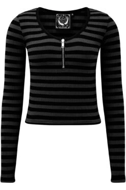 Izora Ribbed Top [GREY] -Killstar Store IZORA RIBBED TOP GREY 983a6f5f 2dae 4235 9453 7281c6888f88