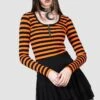 Izora Ribbed Top [PUMPKIN] -Killstar Store IZORA RIBBED TOP PUMPKIN W B