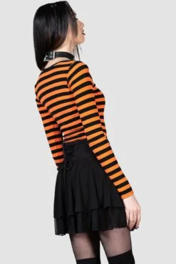 Izora Ribbed Top [PUMPKIN] -Killstar Store IZORA RIBBED TOP PUMPKIN W E